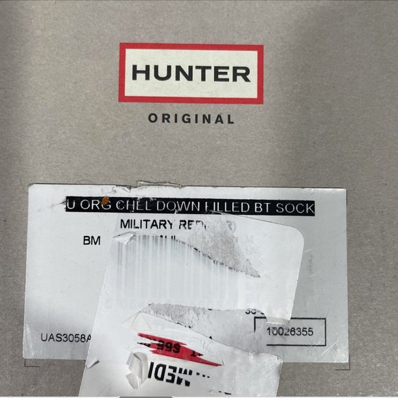 NIB $55 Hunter‎ [ Medium 5 6 7 ] Chelsea Down Insulated Boot Socks Military Red - Picture 6 of 14